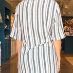 Glory Stripe Collared Shirt Dress - Elle Maxine