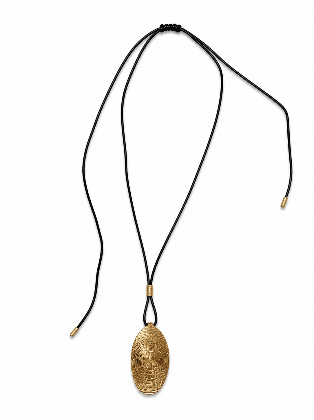 Gold Abstract Oval Long Necklace - Elle Maxine