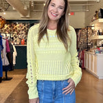 Good Sport Pointelle Sweater - Citrus - Elle Maxine