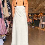 Grace Halter Midi Dress - White/Black - Elle Maxine