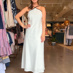 Grace Halter Midi Dress - White/Black - Elle Maxine