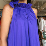 Gracie Ruffle Tie Neck Dress - Purple - Elle Maxine
