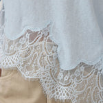 Gracie Slub Lace Hem Tee - Elle Maxine