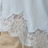 Gracie Slub Lace Hem Tee - Elle Maxine