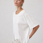 Gracie Slub Lace Hem Tee - Elle Maxine