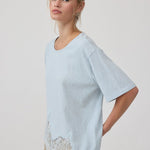 Gracie Slub Lace Hem Tee - Elle Maxine