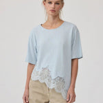 Gracie Slub Lace Hem Tee - Elle Maxine