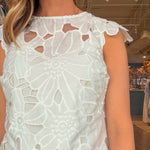 Greta Eyelet Mini Dress - White - Elle Maxine