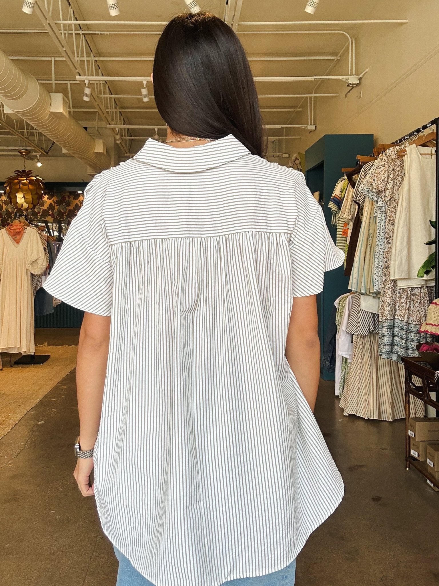 Griffin Oversized Button Down Top - Elle Maxine