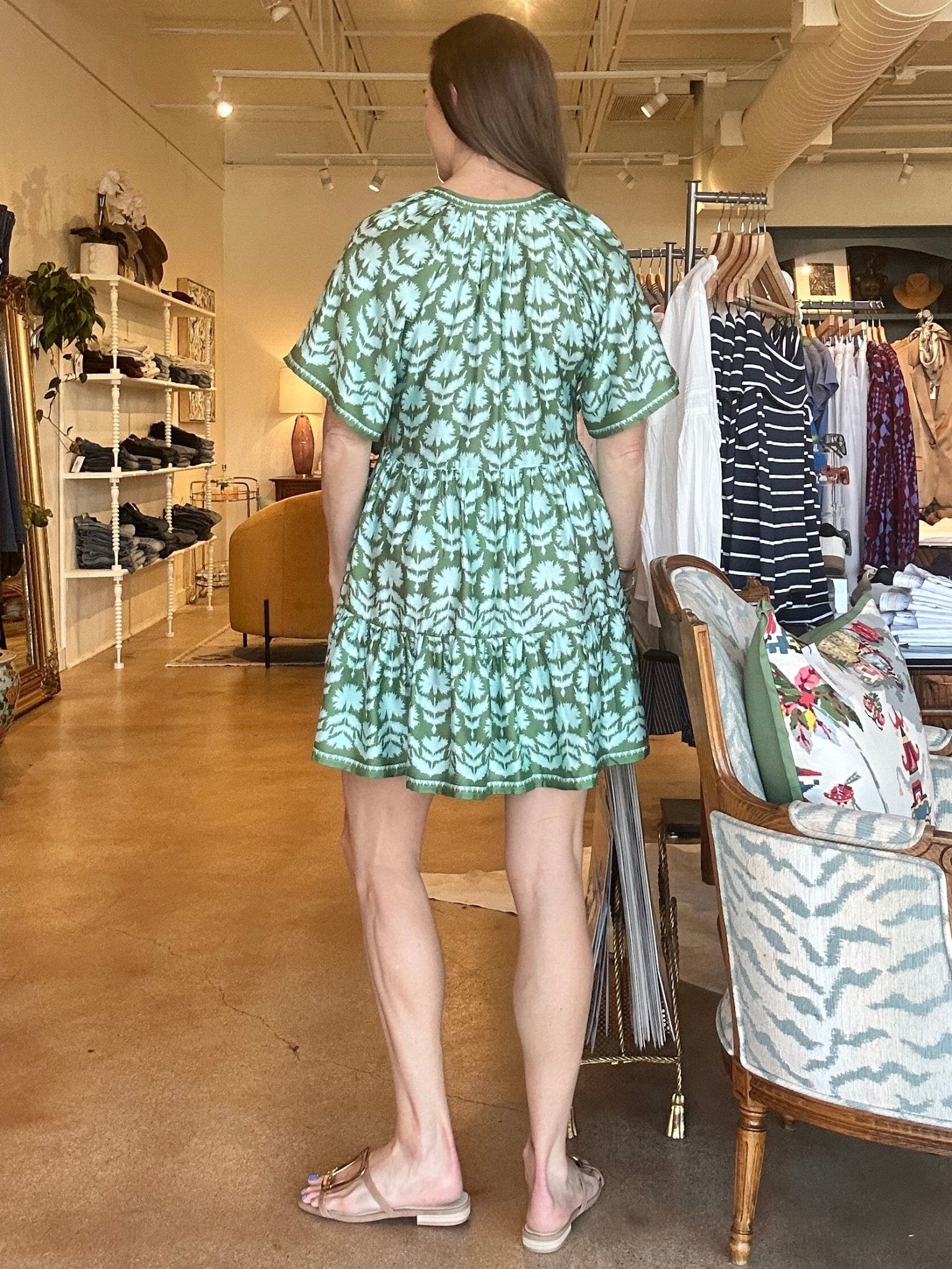 Hadley Mini Dress - Marlie Matcha - Elle Maxine