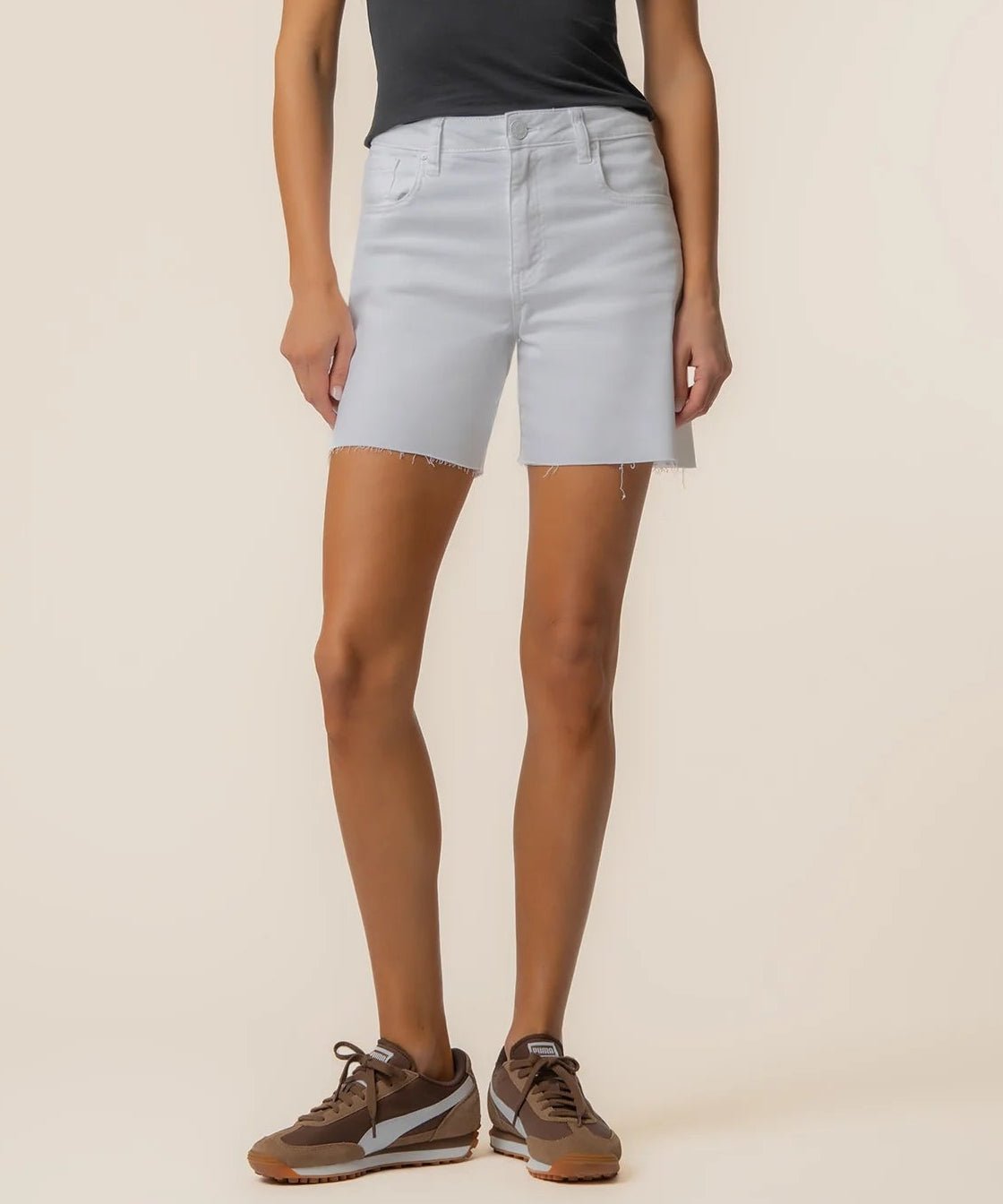 Hailey High Rise Short - Optic White - Elle Maxine