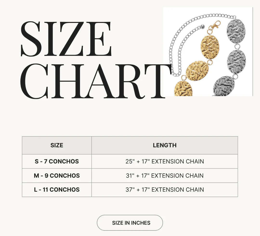 Hammered Concho Belt - Gold - Elle Maxine