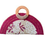 Hand Painted Jute Clutch - Fuchsia - Elle Maxine