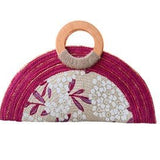 Hand Painted Jute Clutch - Fuchsia - Elle Maxine