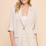 Hannah Pin-Striped Blazer - Elle Maxine
