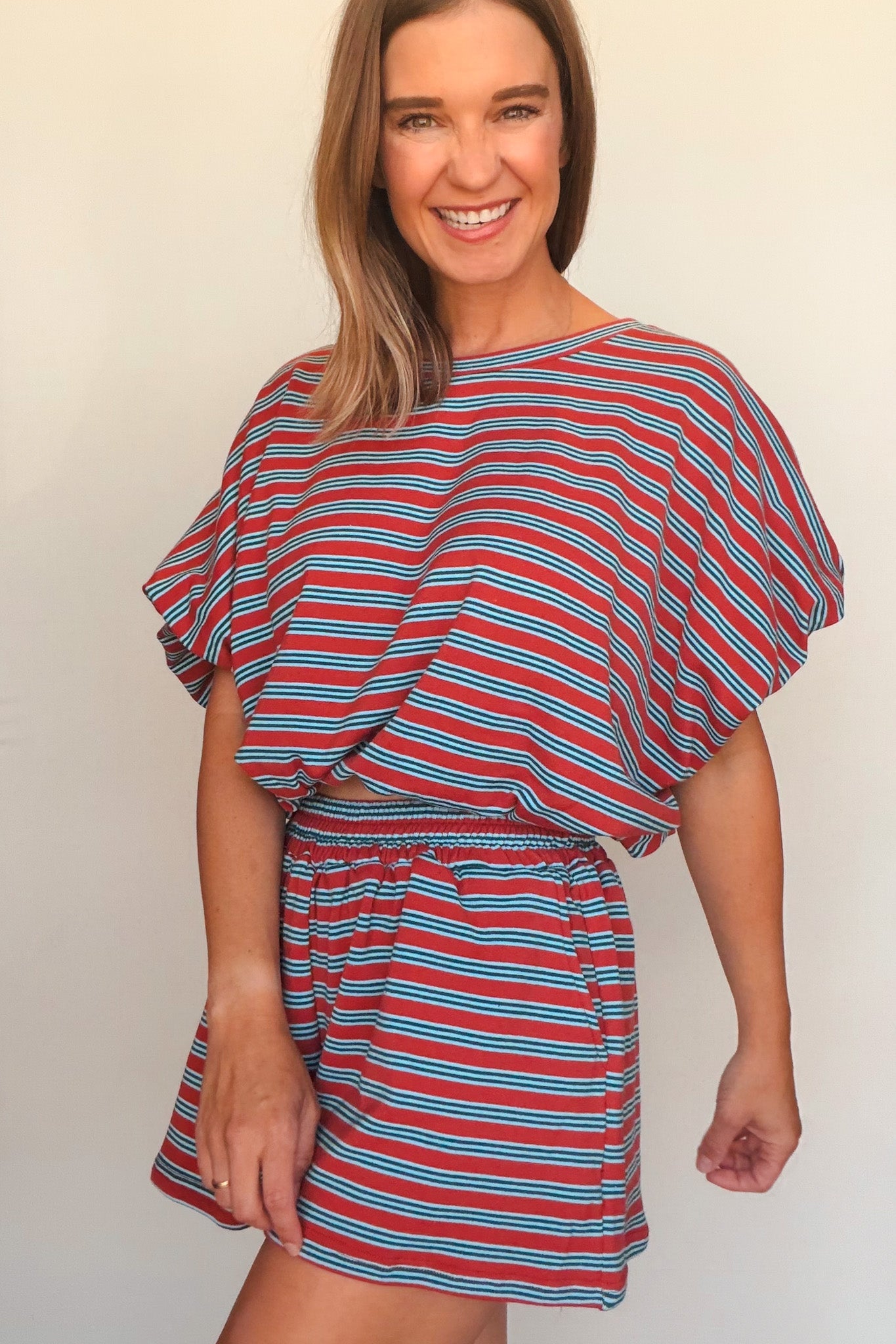 Harbor Stripe Terry Short Set - Elle Maxine