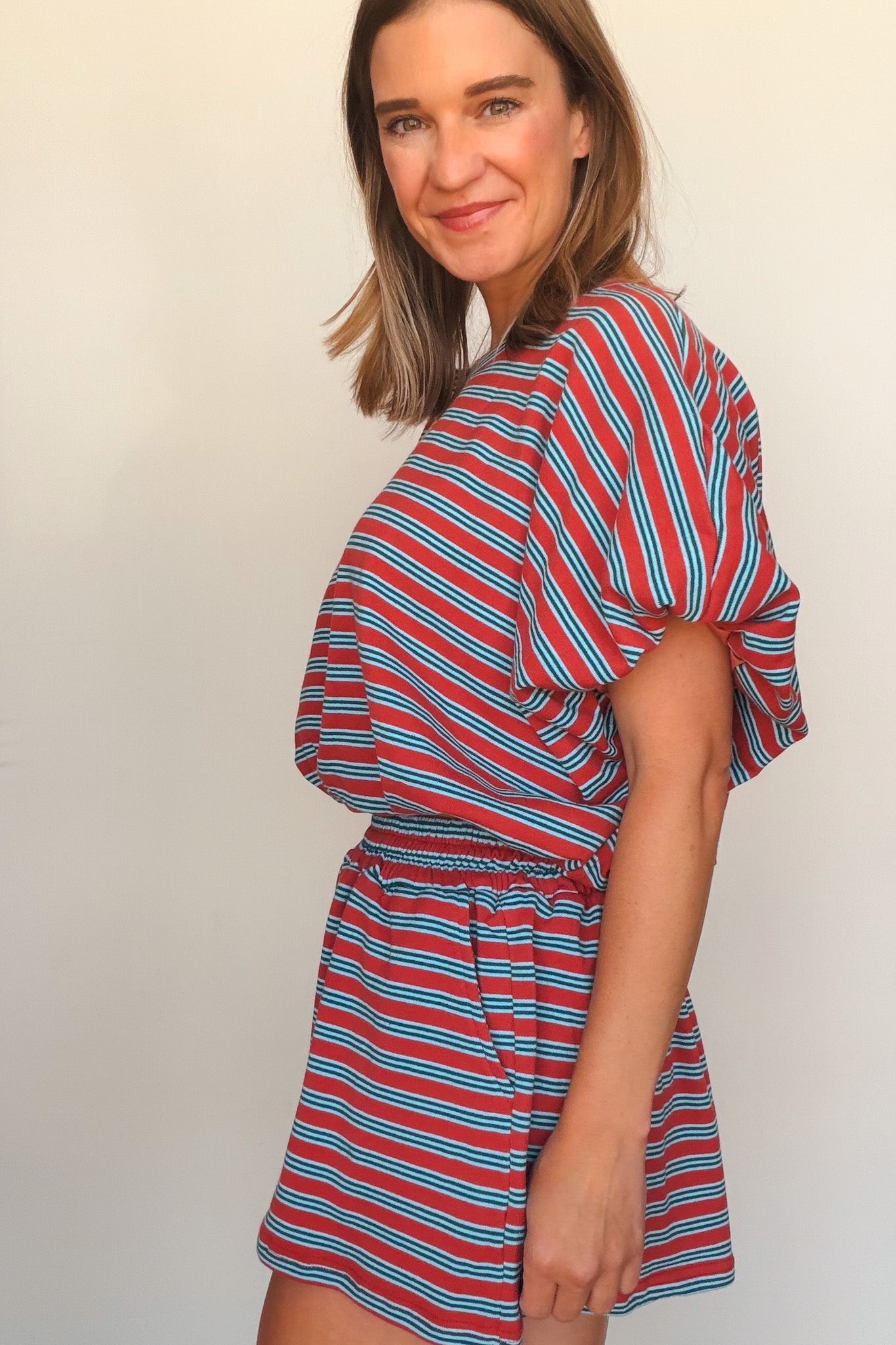 Harbor Stripe Terry Short Set - Elle Maxine
