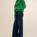 Harper Blanket Stitch Jacket - Green - Elle Maxine