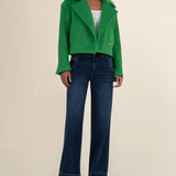 Harper Blanket Stitch Jacket - Green - Elle Maxine