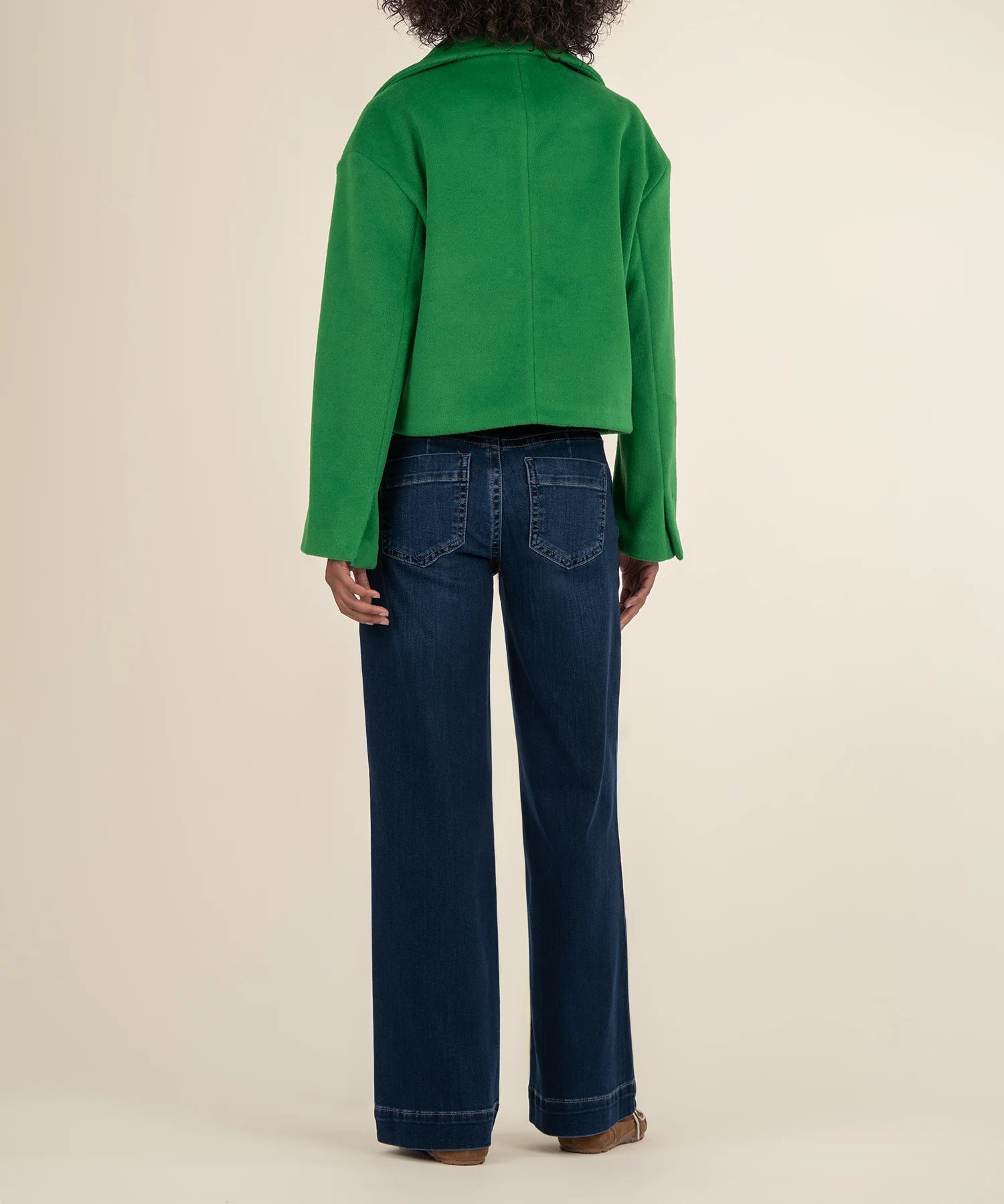 Harper Blanket Stitch Jacket - Green - Elle Maxine