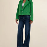 Harper Blanket Stitch Jacket - Green - Elle Maxine