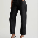 Hattie Coated Barrel Crop - Black - Elle Maxine