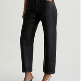 Hattie Coated Barrel Crop - Black - Elle Maxine