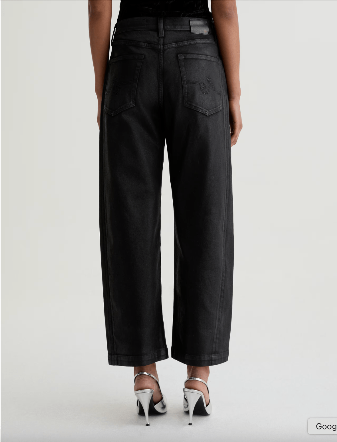 Hattie Coated Barrel Crop - Black - Elle Maxine