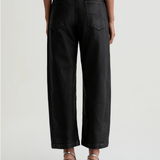 Hattie Coated Barrel Crop - Black - Elle Maxine