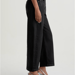 Hattie Coated Barrel Crop - Black - Elle Maxine