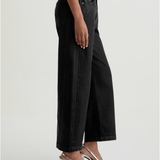 Hattie Coated Barrel Crop - Black - Elle Maxine