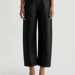 Hattie Coated Barrel Crop - Black - Elle Maxine