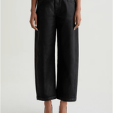 Hattie Coated Barrel Crop - Black - Elle Maxine