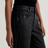 Hattie Coated Barrel Crop - Black - Elle Maxine