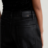 Hattie Coated Barrel Crop - Black - Elle Maxine