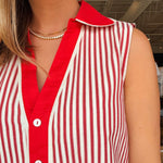 Hattie Collared Stripe Dress - Elle Maxine