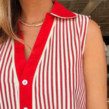 Hattie Collared Stripe Dress - Elle Maxine