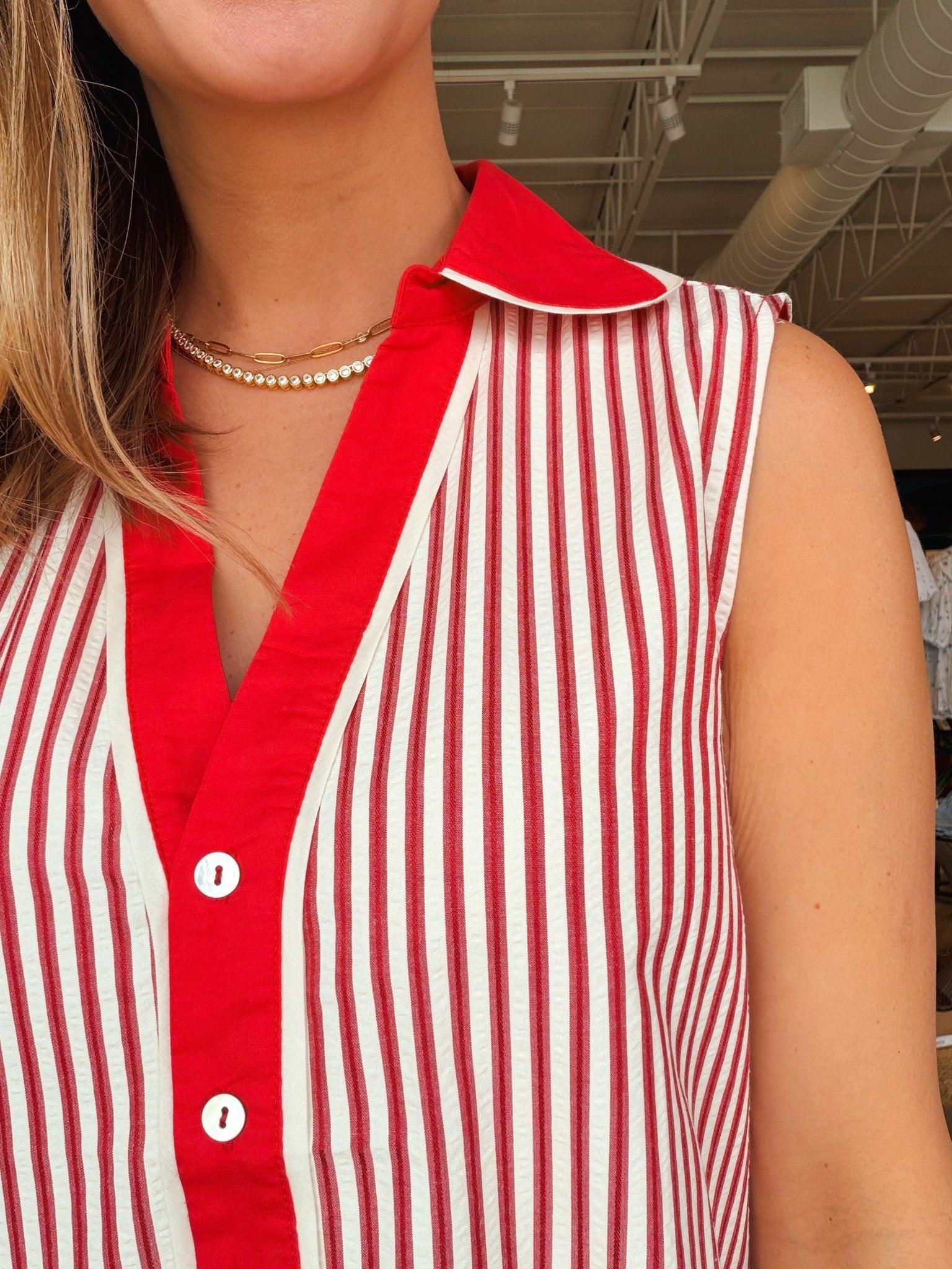 Hattie Collared Stripe Dress - Elle Maxine