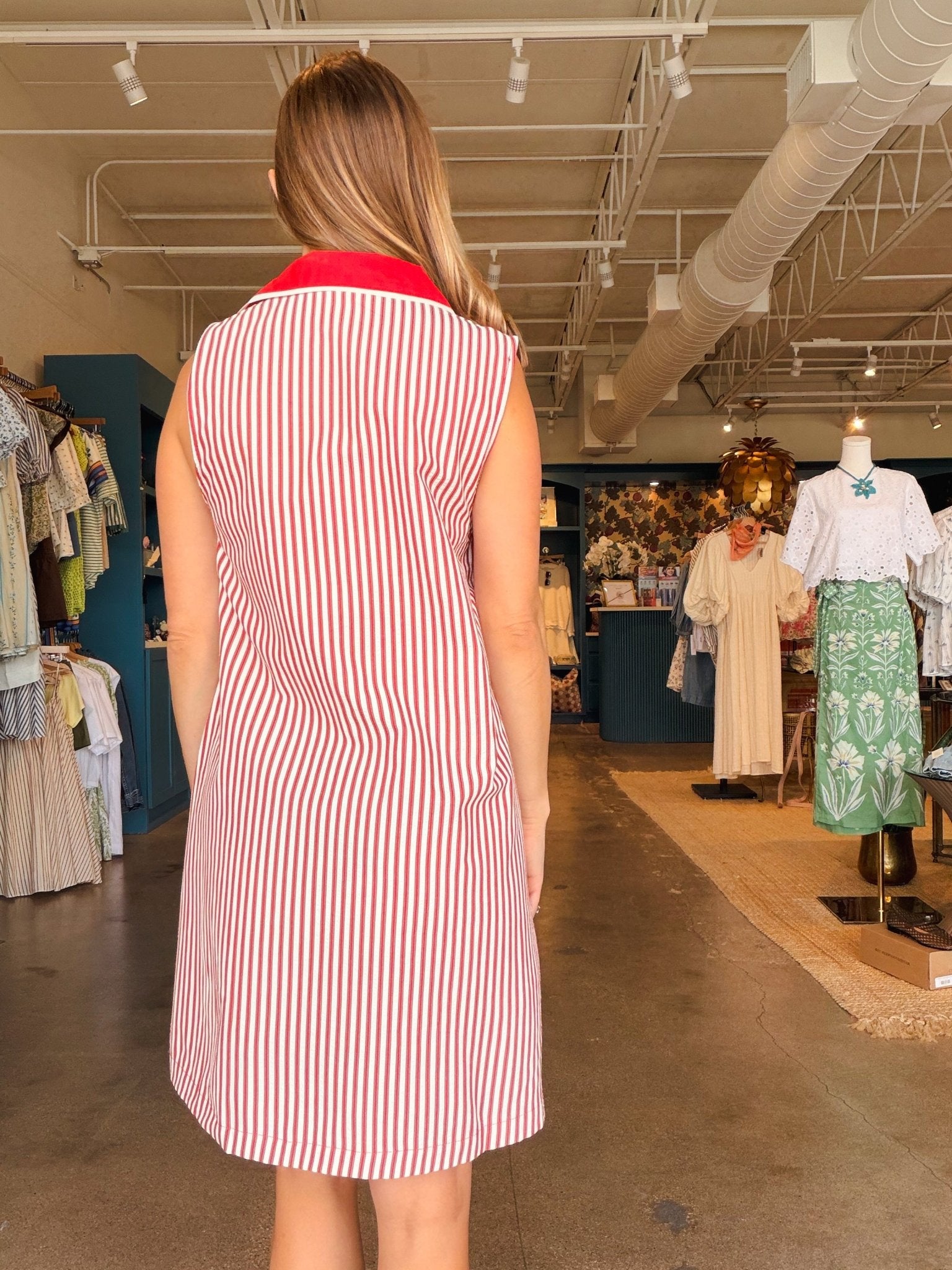 Hattie Collared Stripe Dress - Elle Maxine
