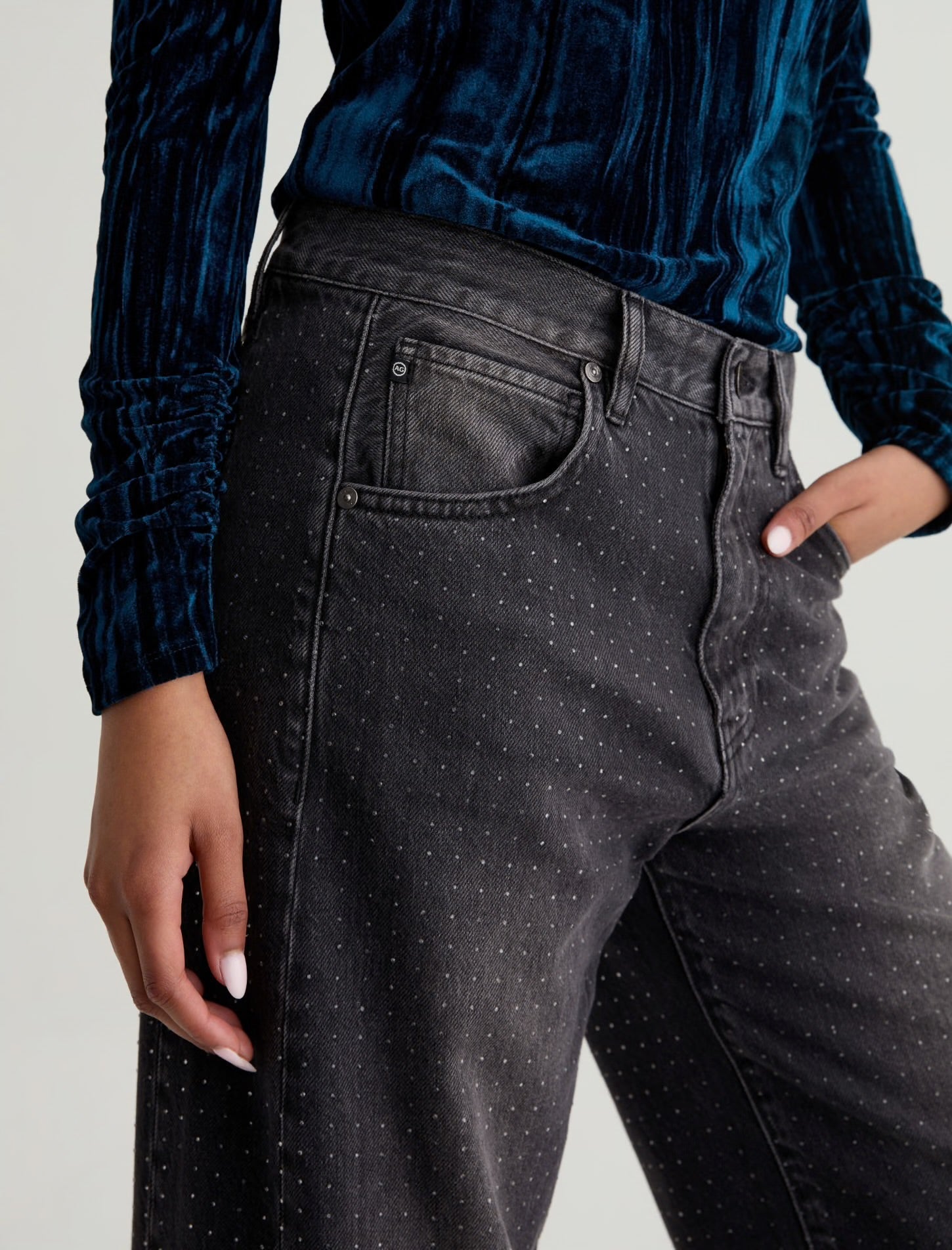 Hattie High Rise Barrel - Starlight - Elle Maxine