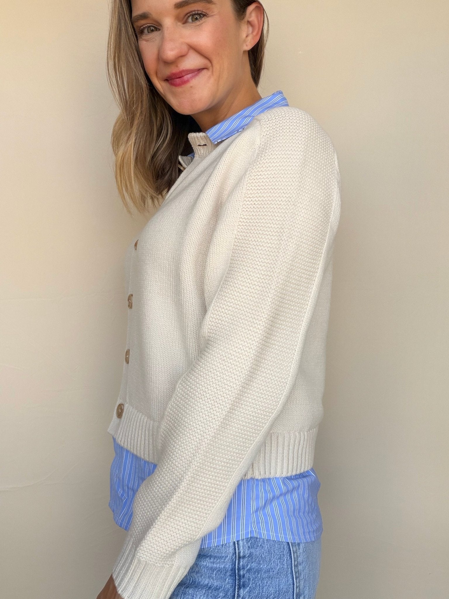Hattie Two-By Button Up Sweater - Elle Maxine