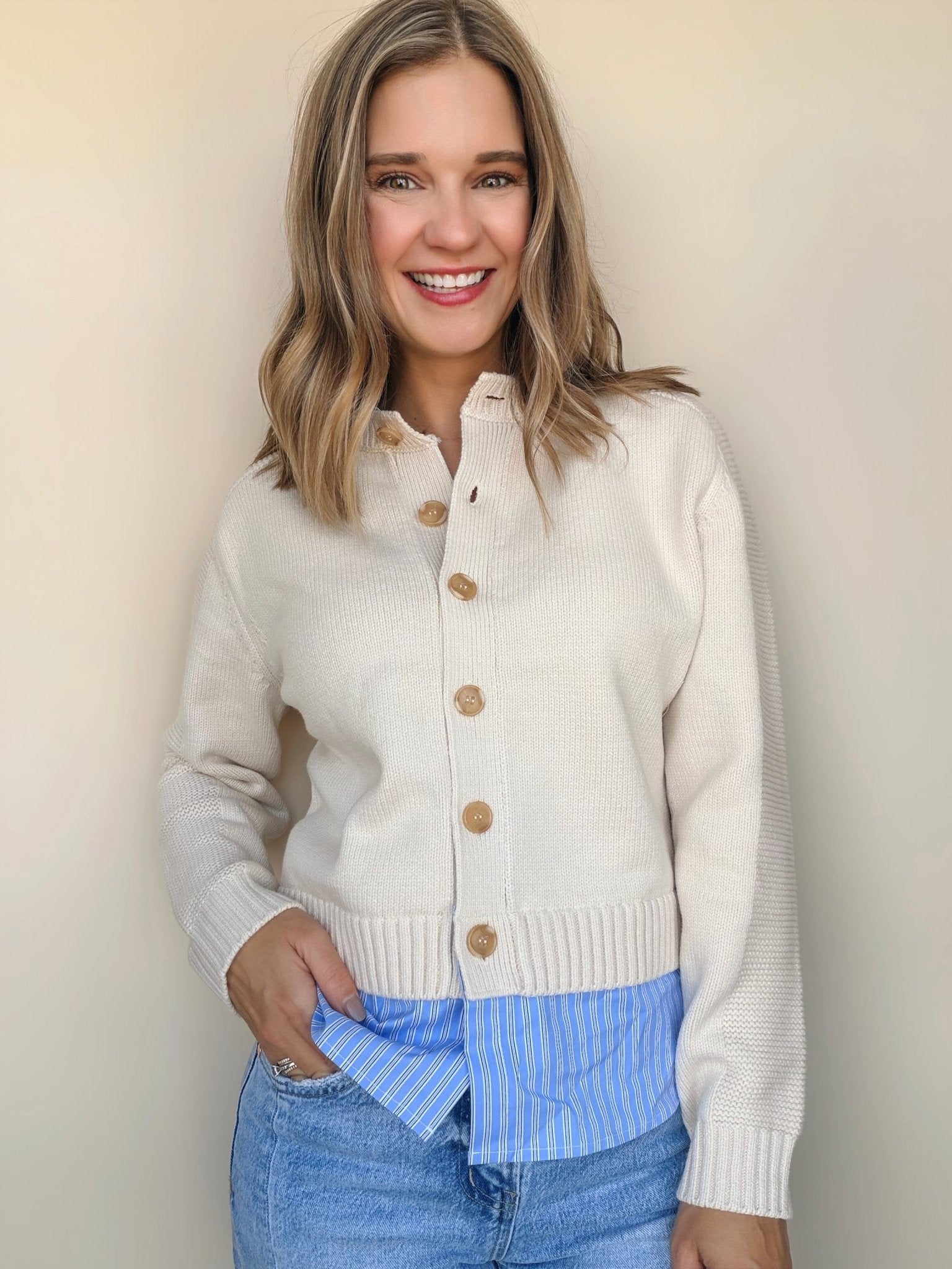 Hattie Two-By Button Up Sweater - Elle Maxine