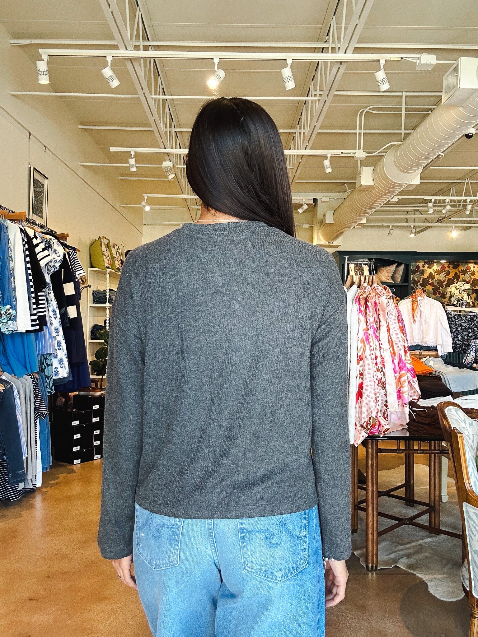 Hearthside Popover Sweater - Heather Ink - Elle Maxine