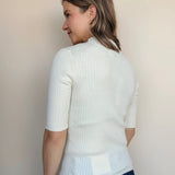 High Neck Ribbed Top - Elle Maxine