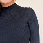 High Neck Ribbed Top - Elle Maxine