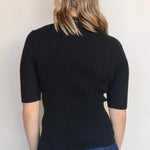 High Neck Ribbed Top - Elle Maxine