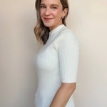 High Neck Ribbed Top - Elle Maxine
