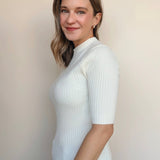 High Neck Ribbed Top - Elle Maxine