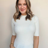 High Neck Ribbed Top - Elle Maxine