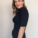 High Neck Ribbed Top - Elle Maxine